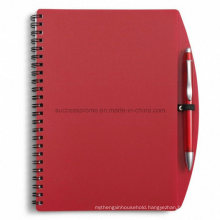 Custom PP Plastic Cover Spiral Agenda Notebook with Pen